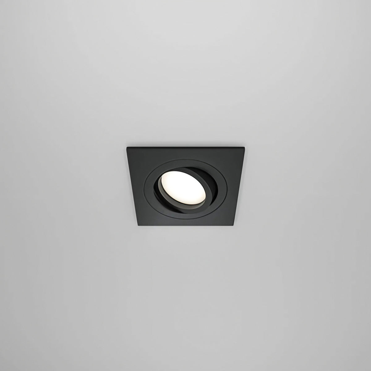Spot encastrable à cadre carré orientable, aluminium, GU10, noir