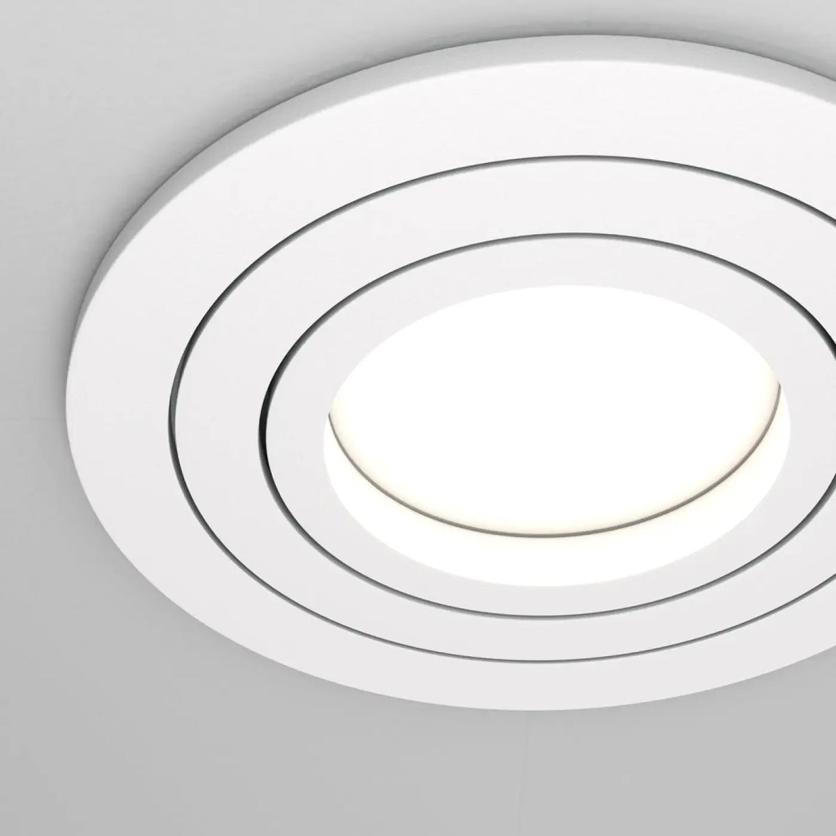 Spot encastrable rond orientable à 25°, aluminium, GU10, blanc