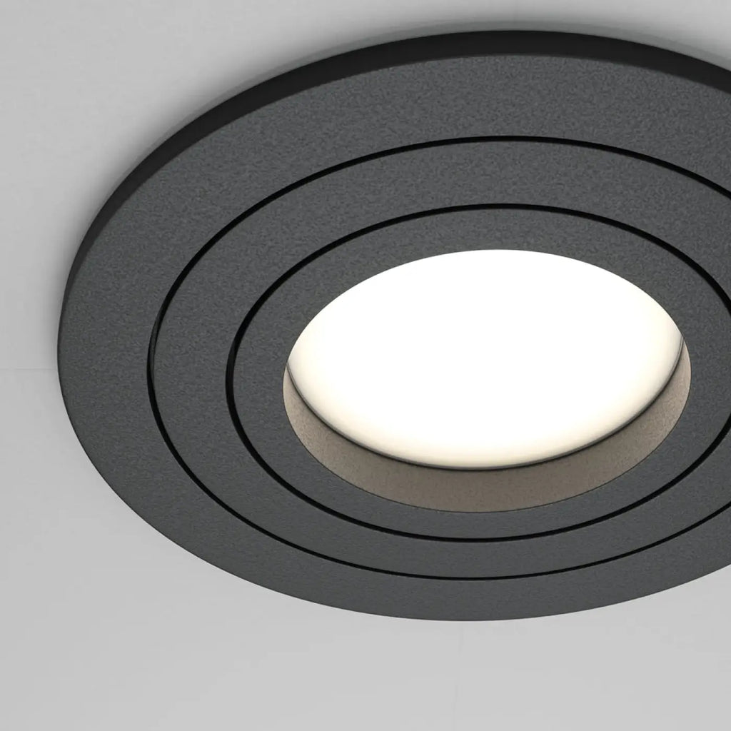 Spot encastrable rond orientable à 25°, aluminium, GU10, noir