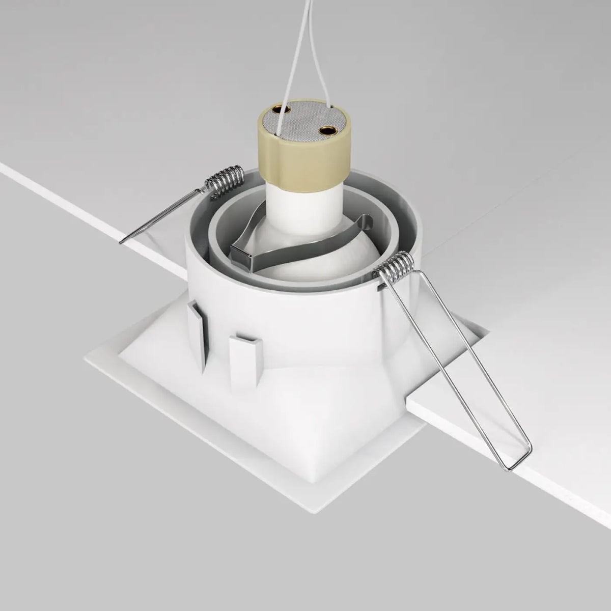 Spot encastrable carré orientable en aluminium, culot GU10