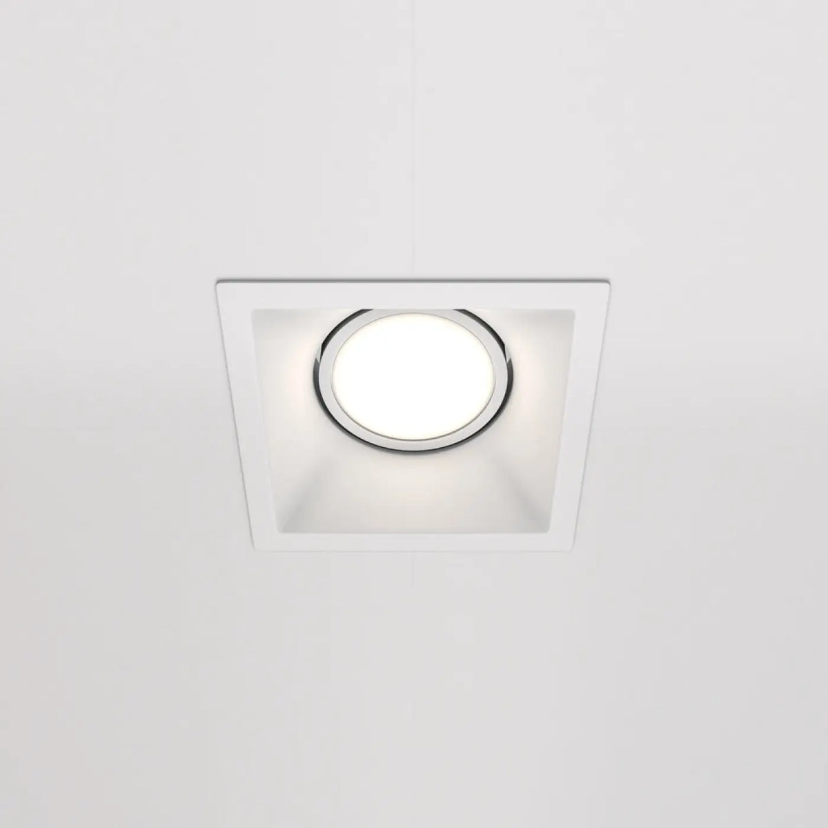 Spot encastrable carré orientable en aluminium, culot GU10, blanc