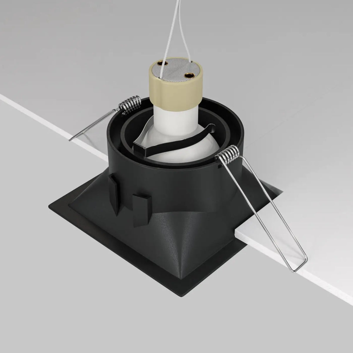 Spot encastrable carré orientable en aluminium, culot GU10