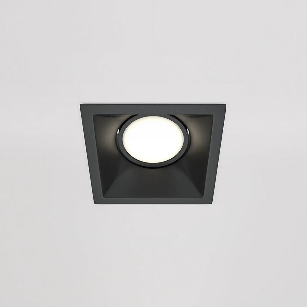 Spot encastrable carré orientable en aluminium, culot GU10, noir