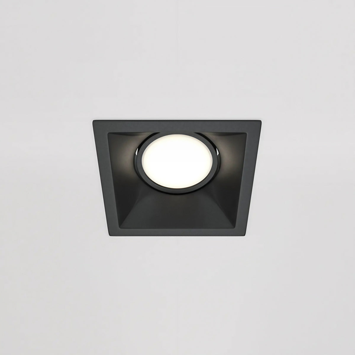 Spot encastrable carré orientable en aluminium, culot GU10, noir
