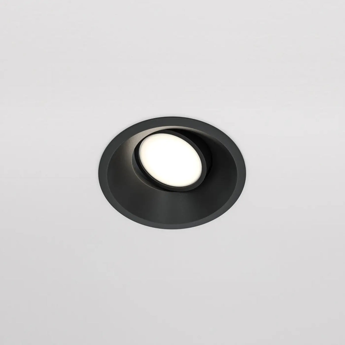 Spot encastrable rond orientable à source profonde, GU10, noir