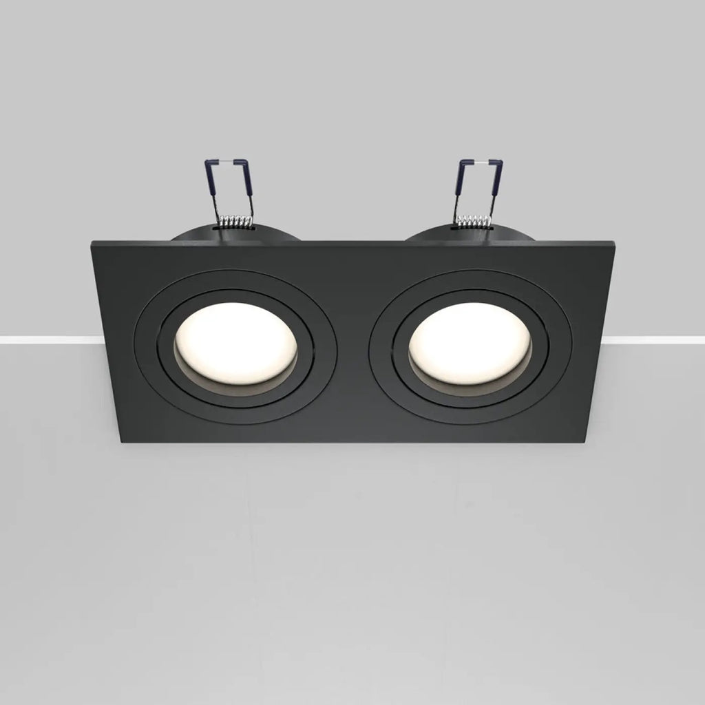 Spot encastrable double carré, deux têtes orientables GU10
