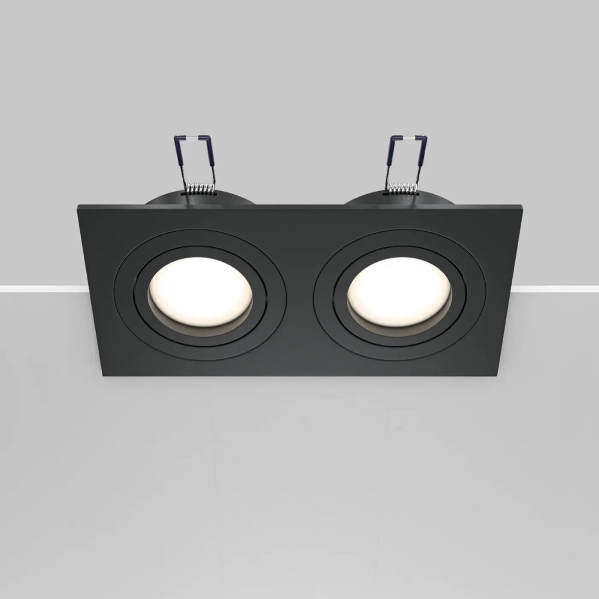 Spot encastrable double carré, deux têtes orientables GU10