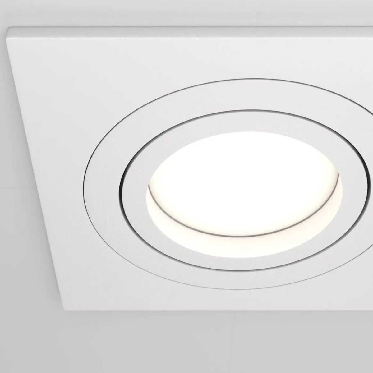 Spot encastrable double carré, deux têtes orientables GU10, blanc