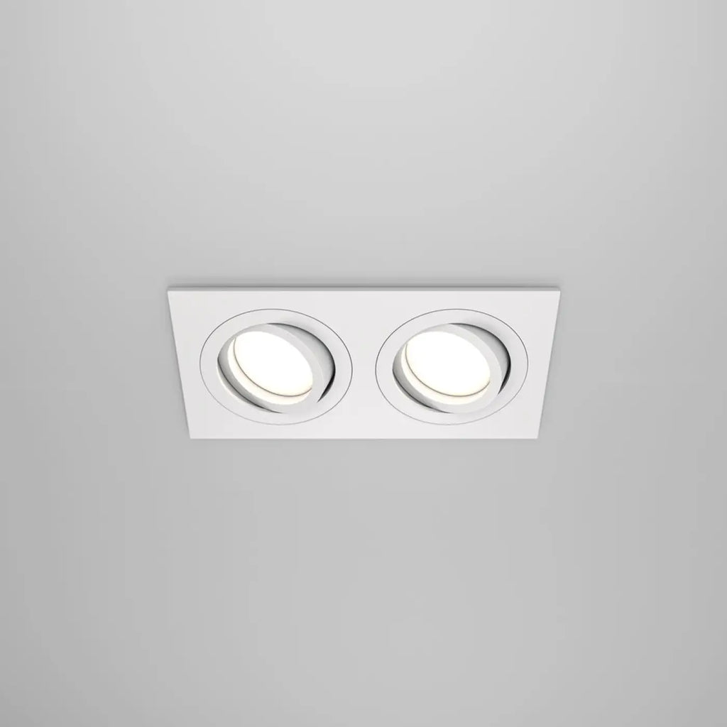 Spot encastrable double carré, deux têtes orientables GU10