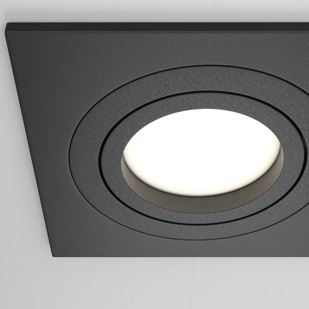 Spot encastrable double carré, deux têtes orientables GU10, noir