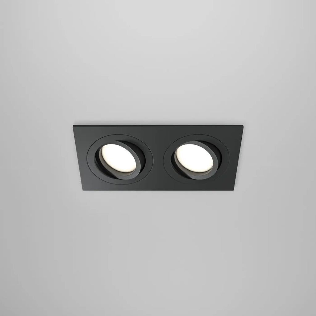 Spot encastrable double carré, deux têtes orientables GU10