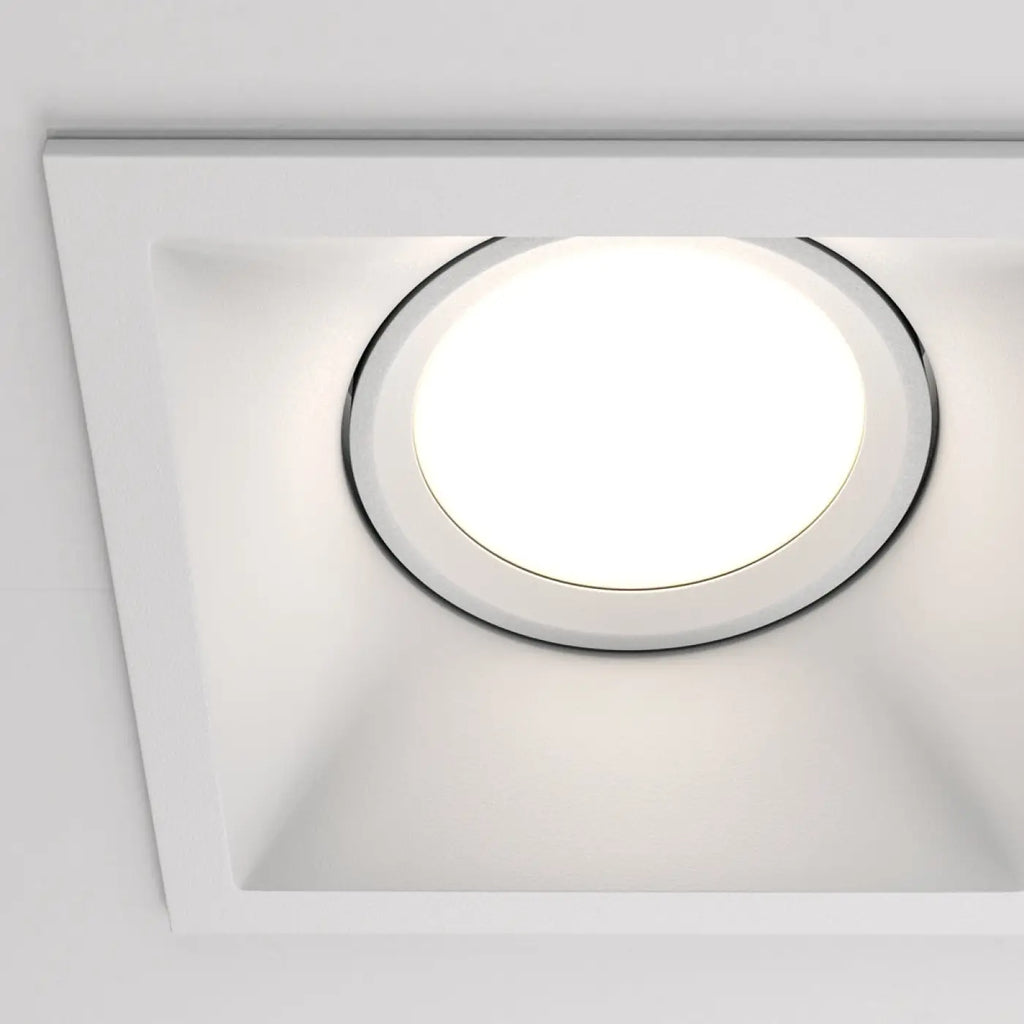 Spot encastrable double à deux têtes orientables, aluminium