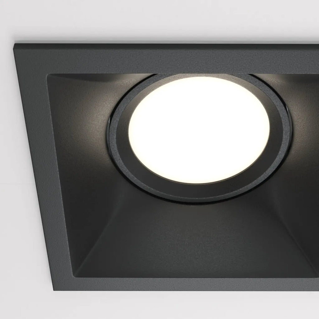 Spot encastrable double à deux têtes orientables, aluminium