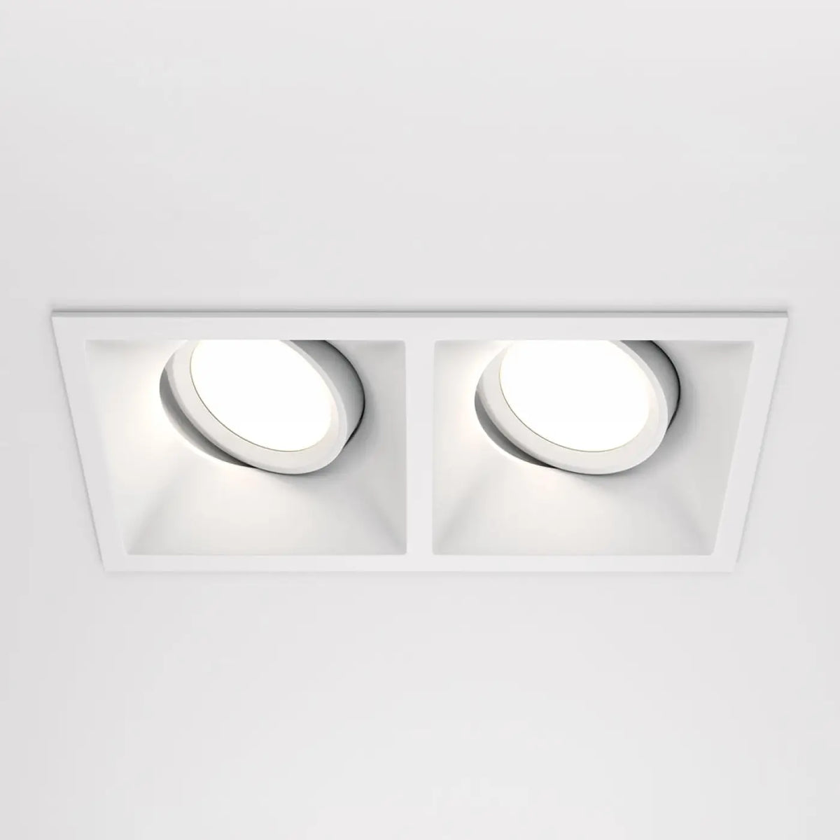 Spot encastrable double à deux têtes orientables, aluminium