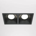 Spot encastrable double à deux têtes orientables, aluminium, noir
