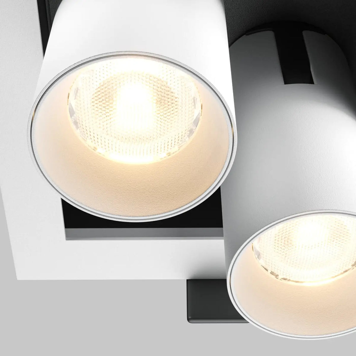 Spot encastrable double LED orientable en acier, noir ou blanc