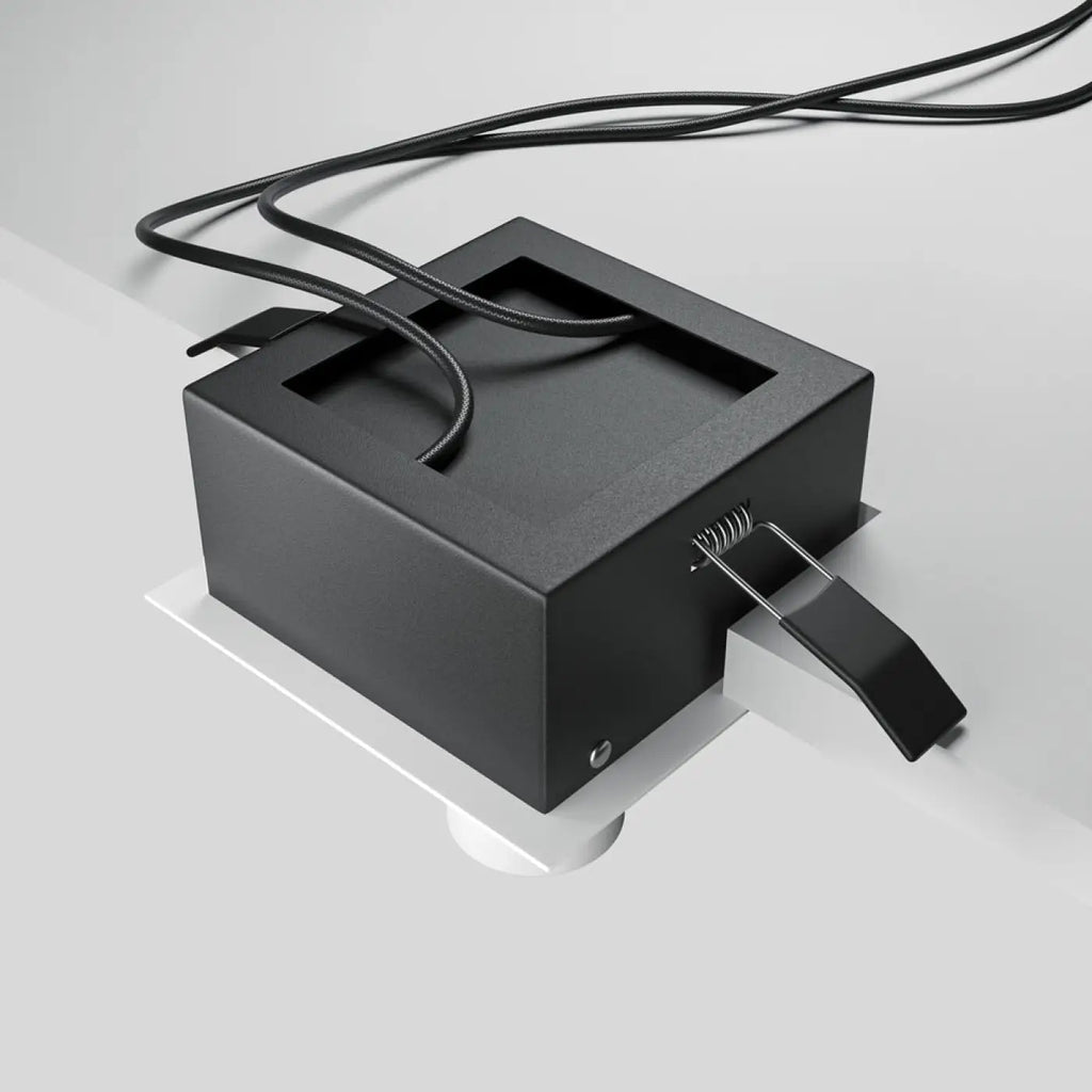 Spot encastrable double LED orientable en acier, noir ou blanc