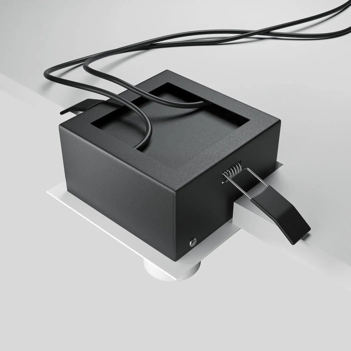 Spot encastrable double LED orientable en acier, noir ou blanc