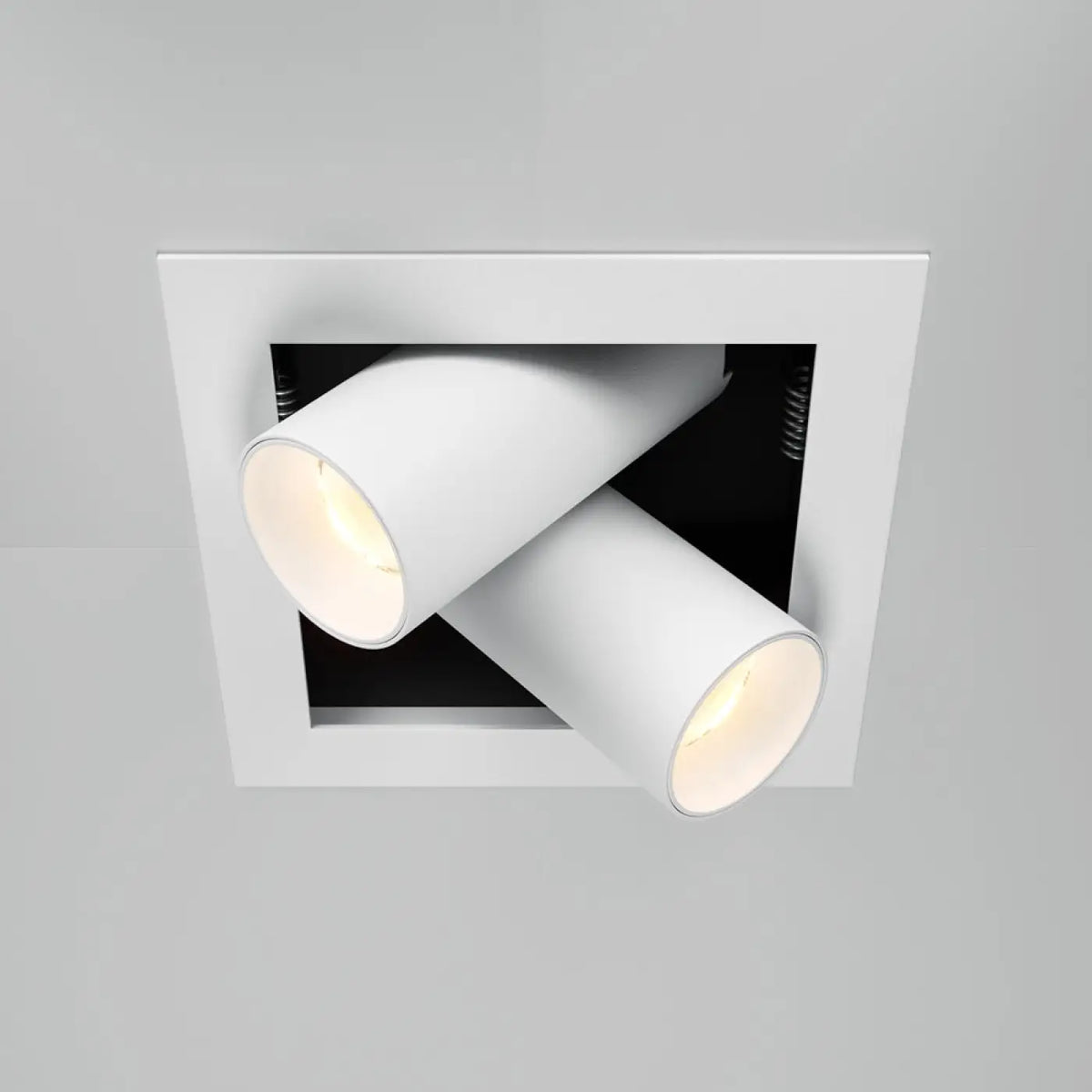 Spot encastrable double LED orientable en acier, noir ou blanc