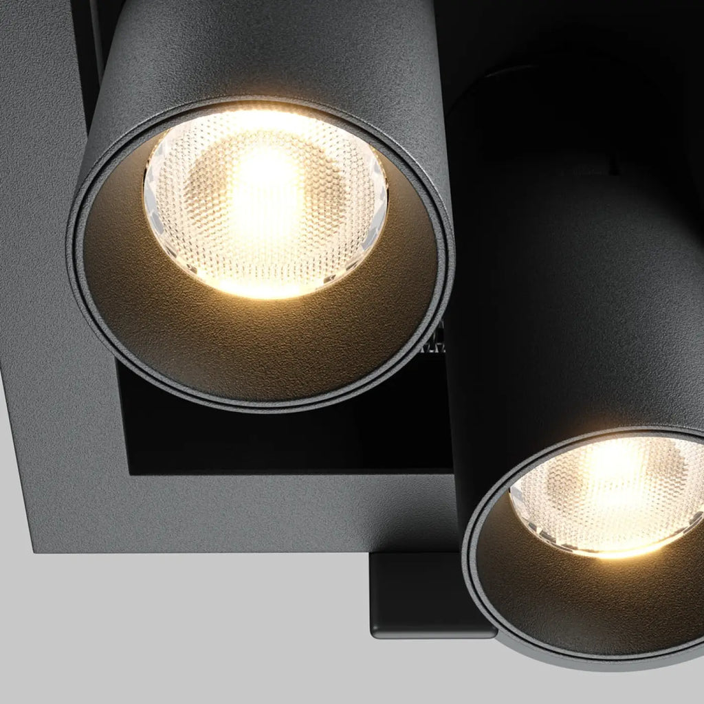 Spot encastrable double LED orientable en acier, noir ou blanc