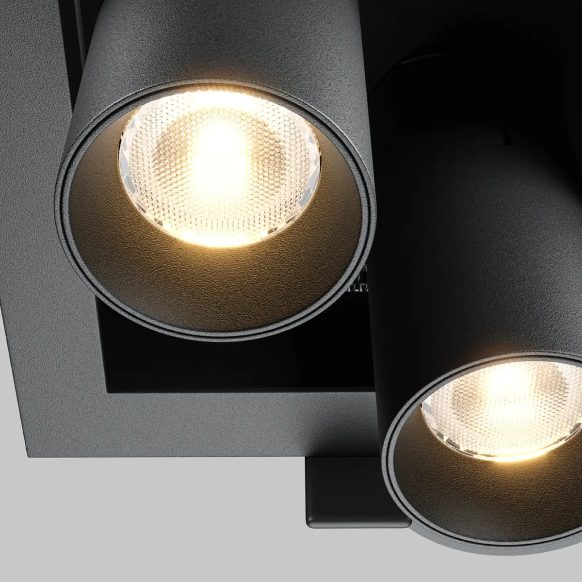 Spot encastrable double LED orientable en acier, noir ou blanc