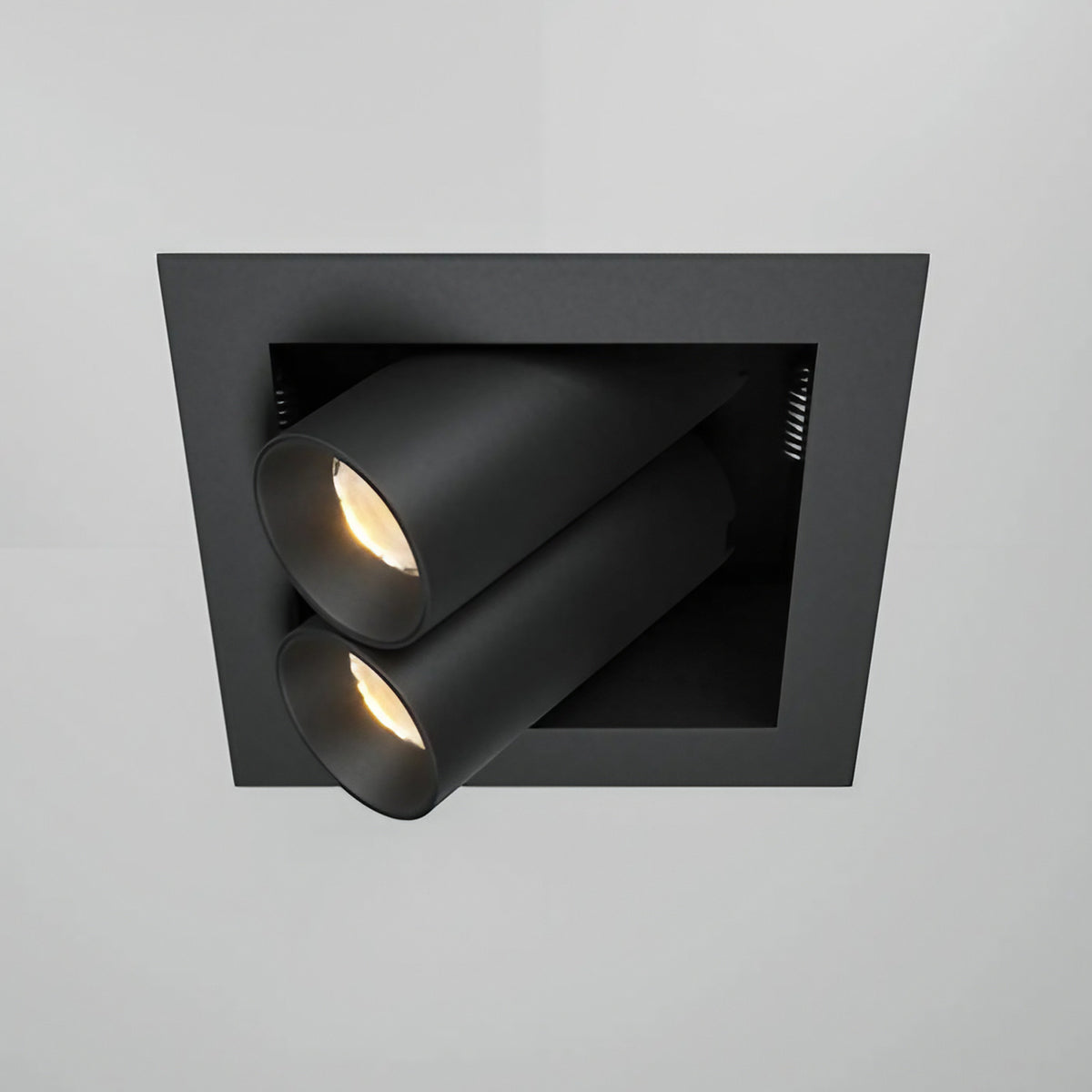 Spot encastrable double LED orientable en acier, noir ou blanc