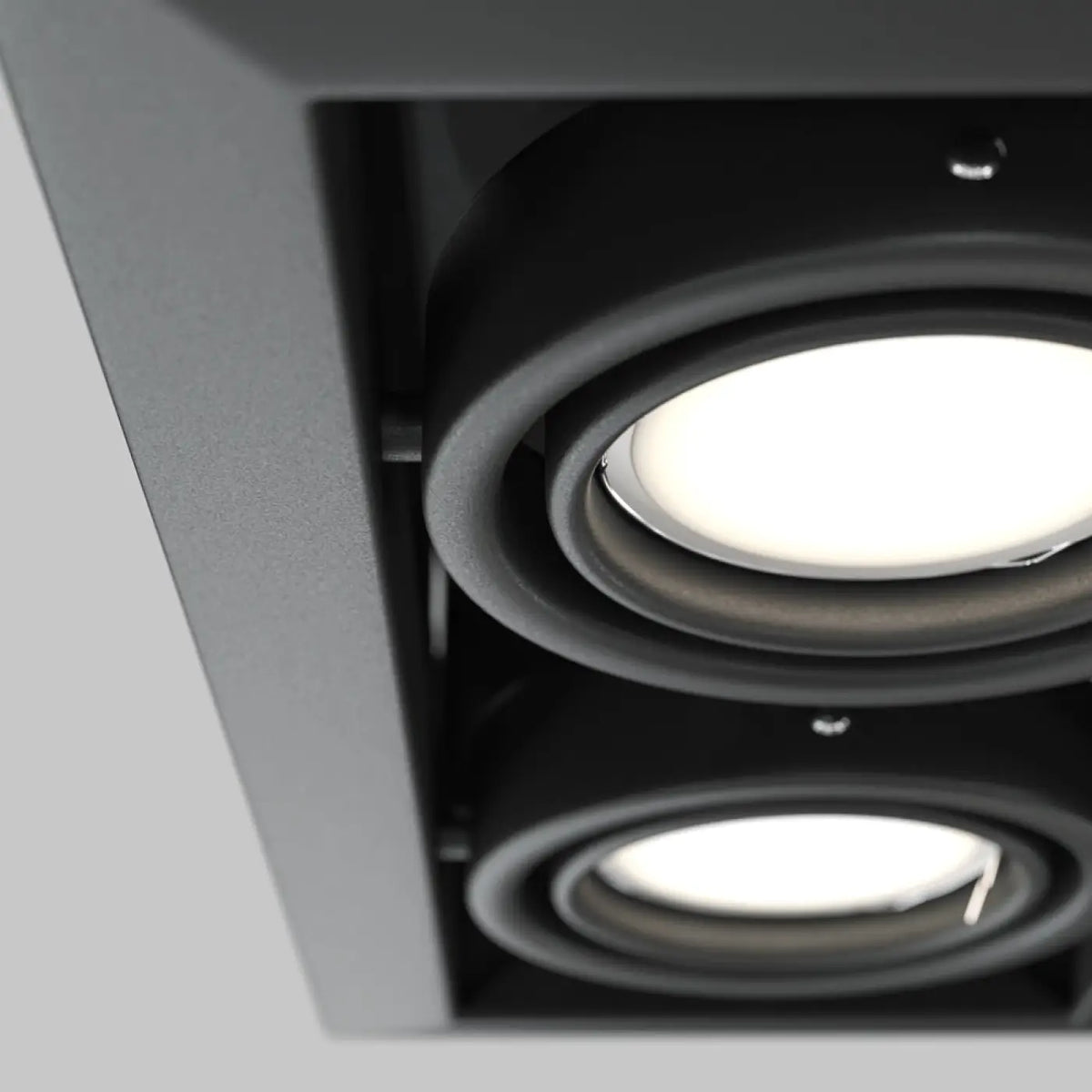 Spot encastrable double carré orientable en acier, 2 x GU10
