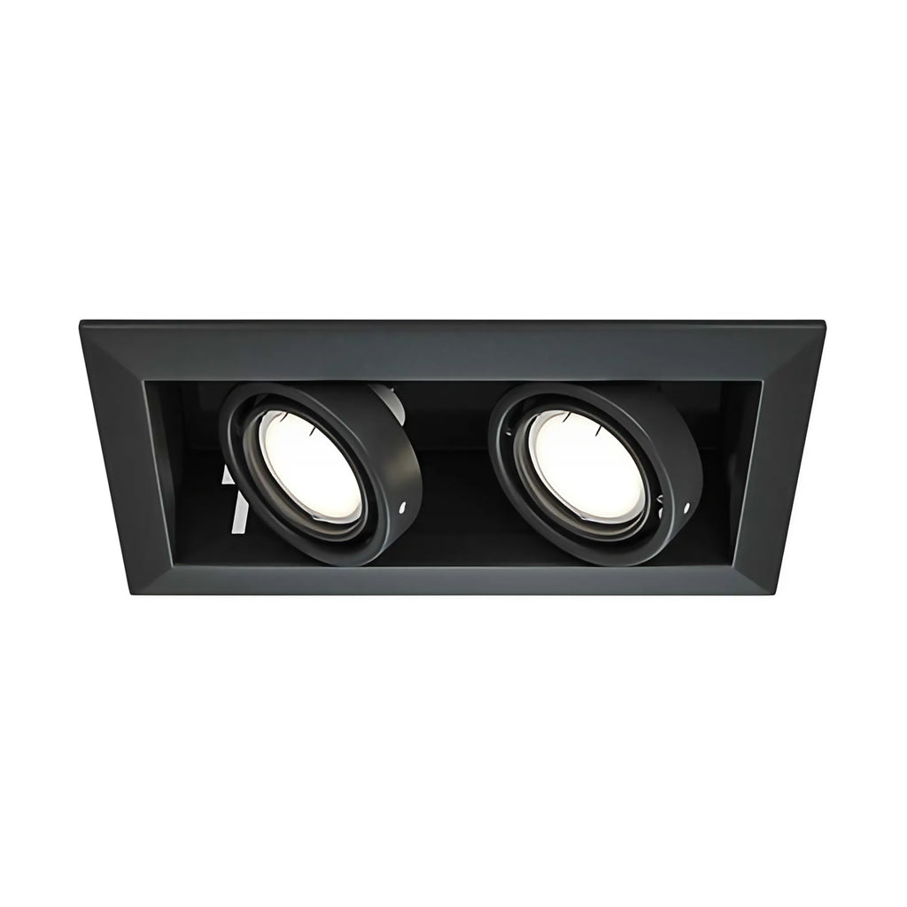 Spot encastrable double carré orientable en acier, 2 x GU10