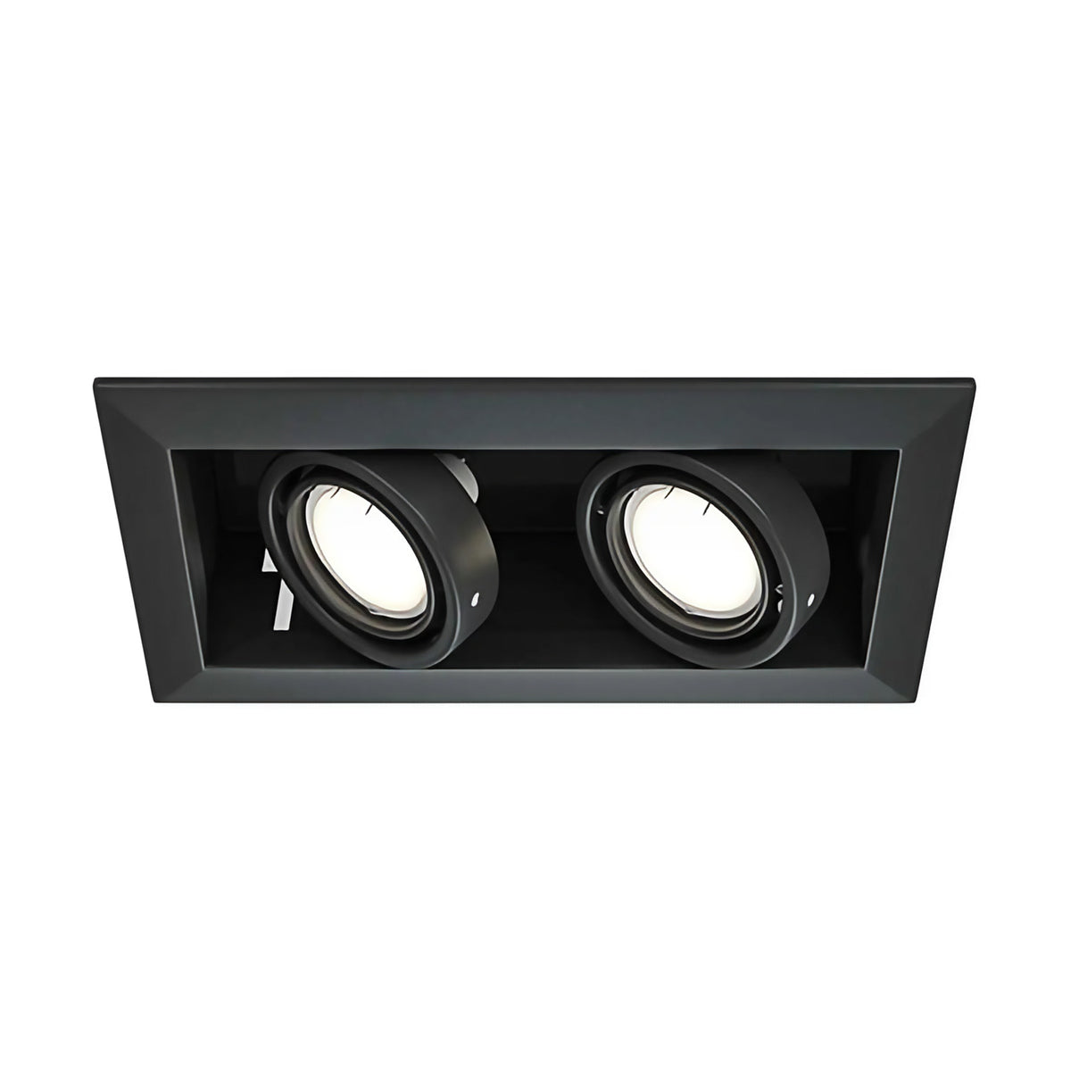 Spot encastrable double carré orientable en acier, 2 x GU10
