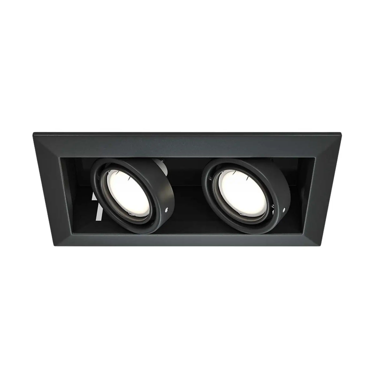 Spot encastrable double carré orientable en acier, 2 x GU10