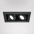 Spot encastrable double carré orientable en acier, 2 x GU10, noir
