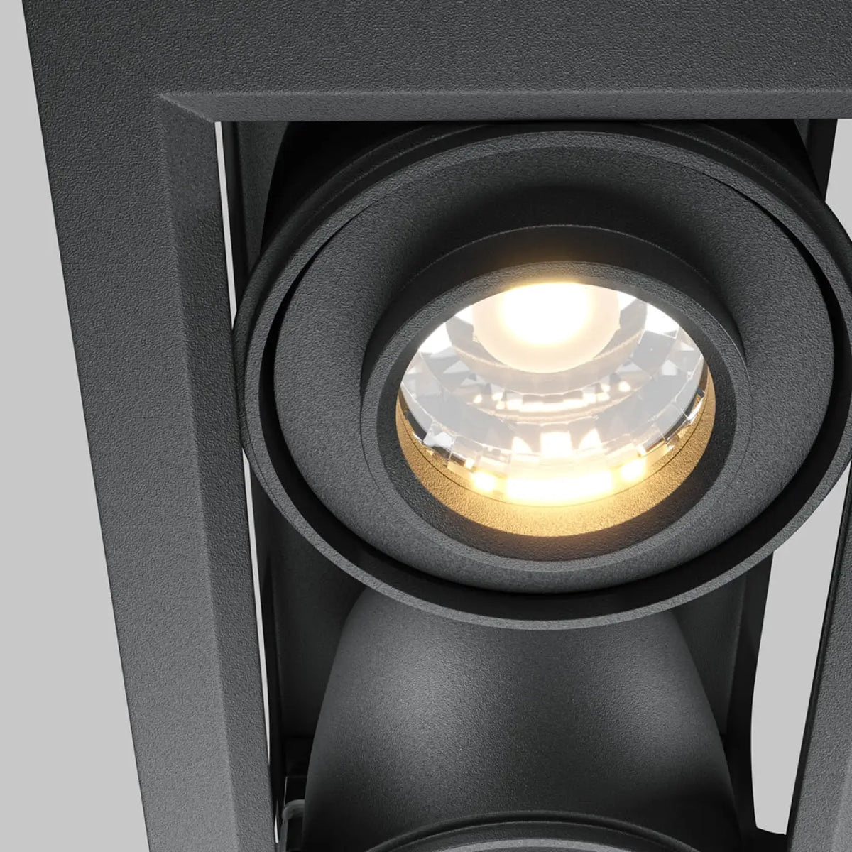 Spot encastrable double LED carré en acier, noir ou blanc