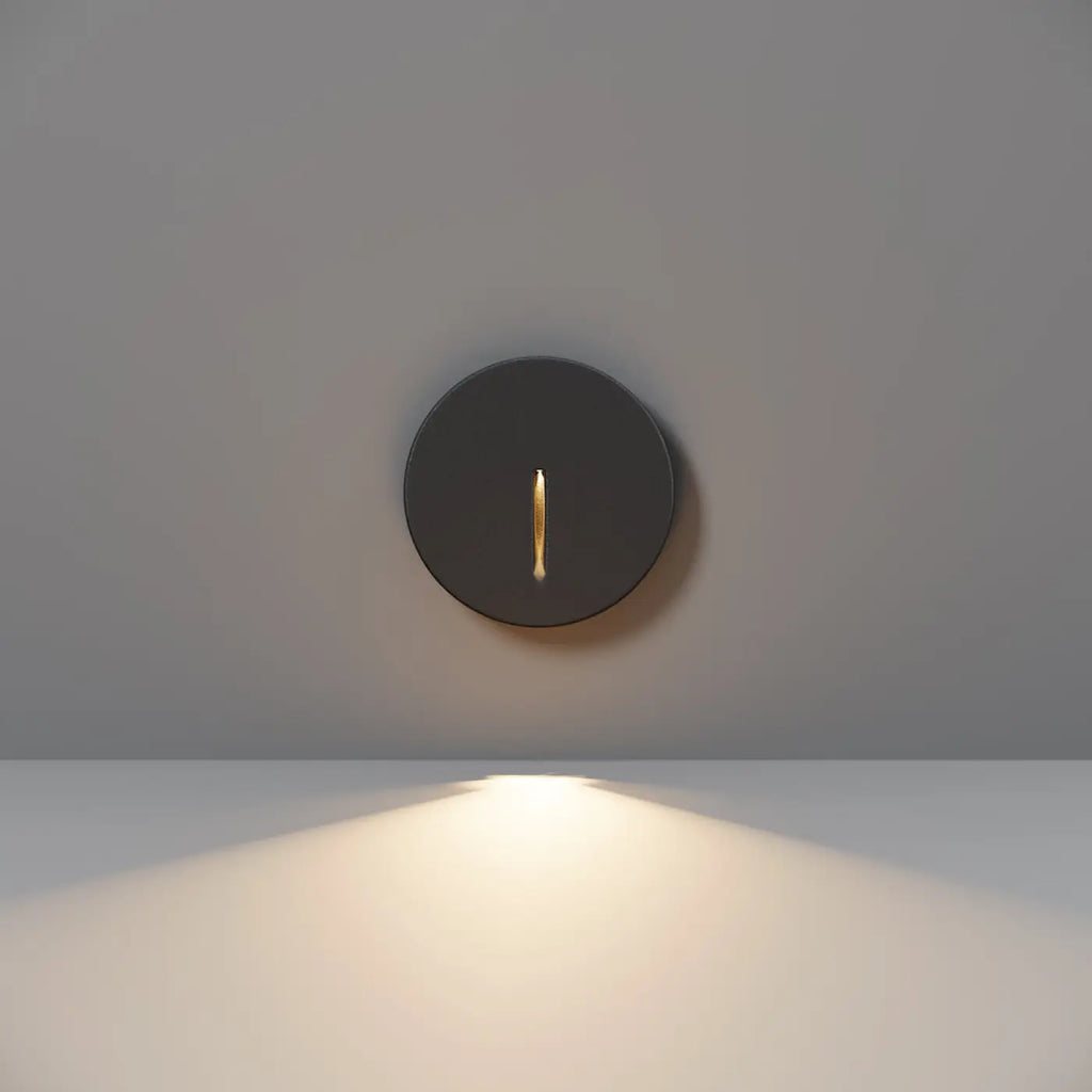Balise LED ronde à encastrer pour marches et murets, IP54, noir