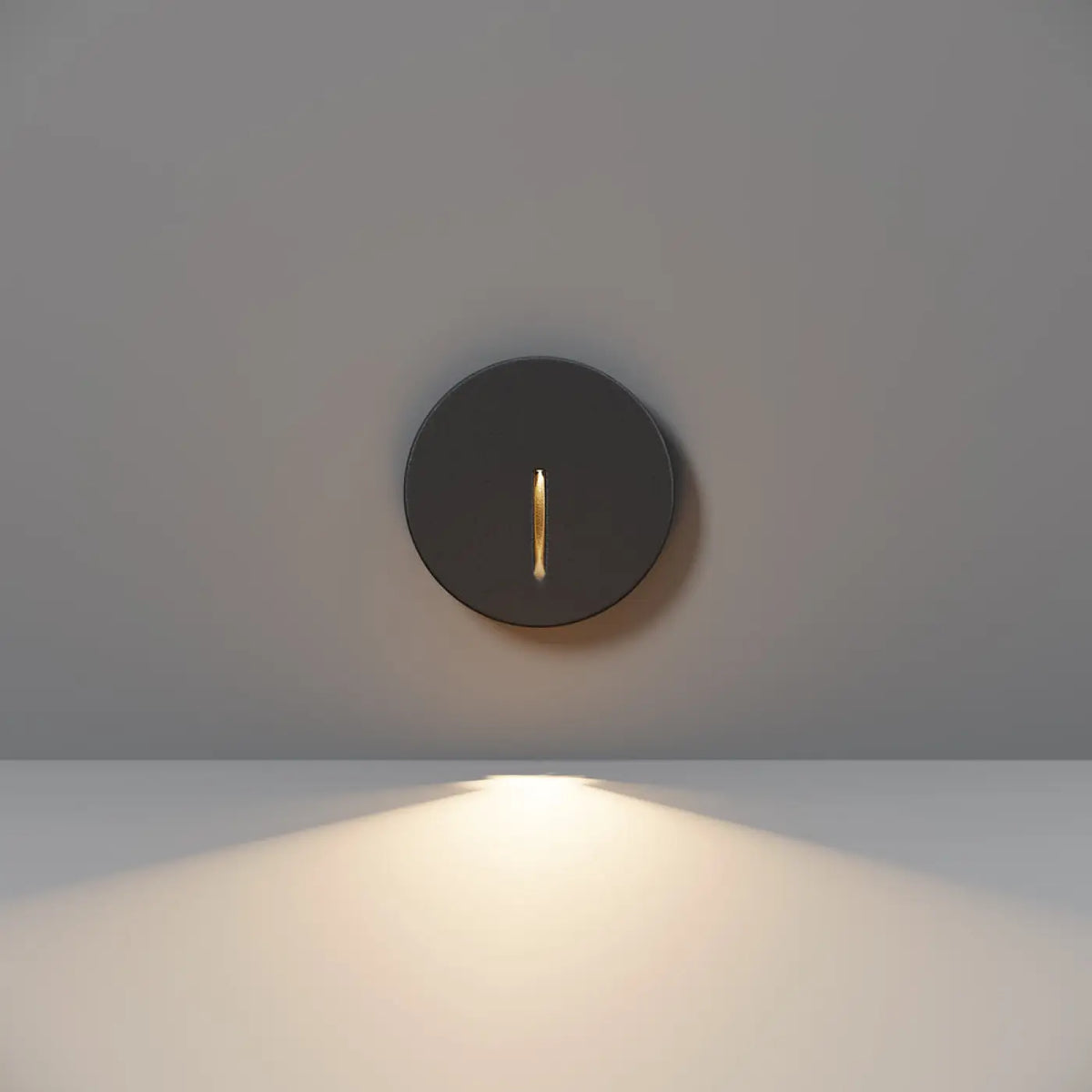 Balise LED ronde à encastrer pour marches et murets, IP54, noir