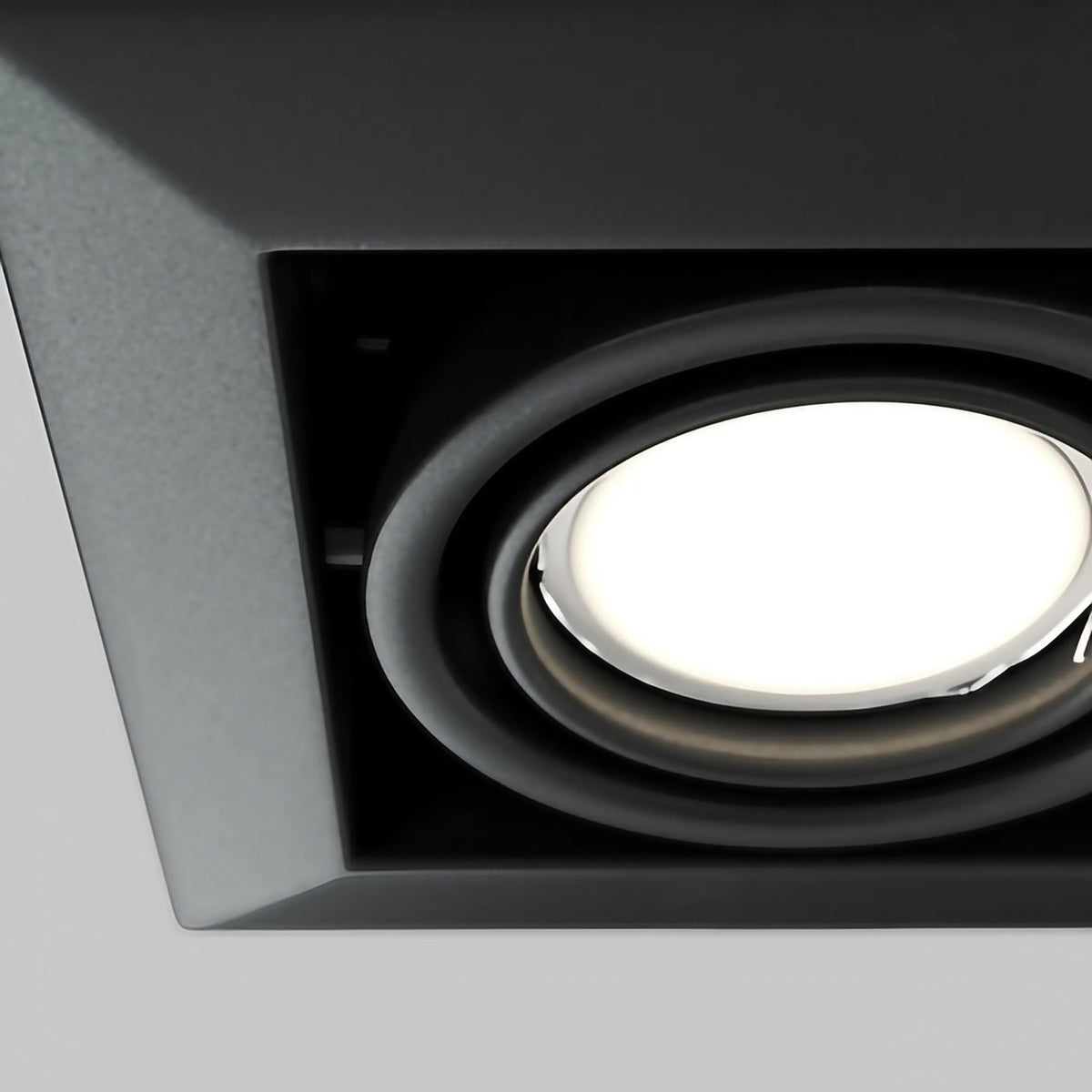 Spot encastrable carré orientable en acier, culot GU10, noir