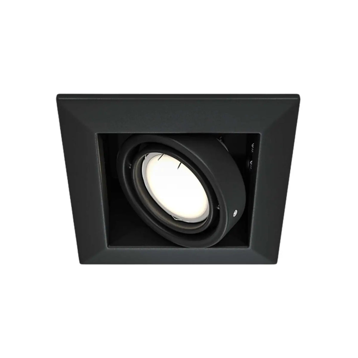 Spot encastrable carré orientable en acier, culot GU10