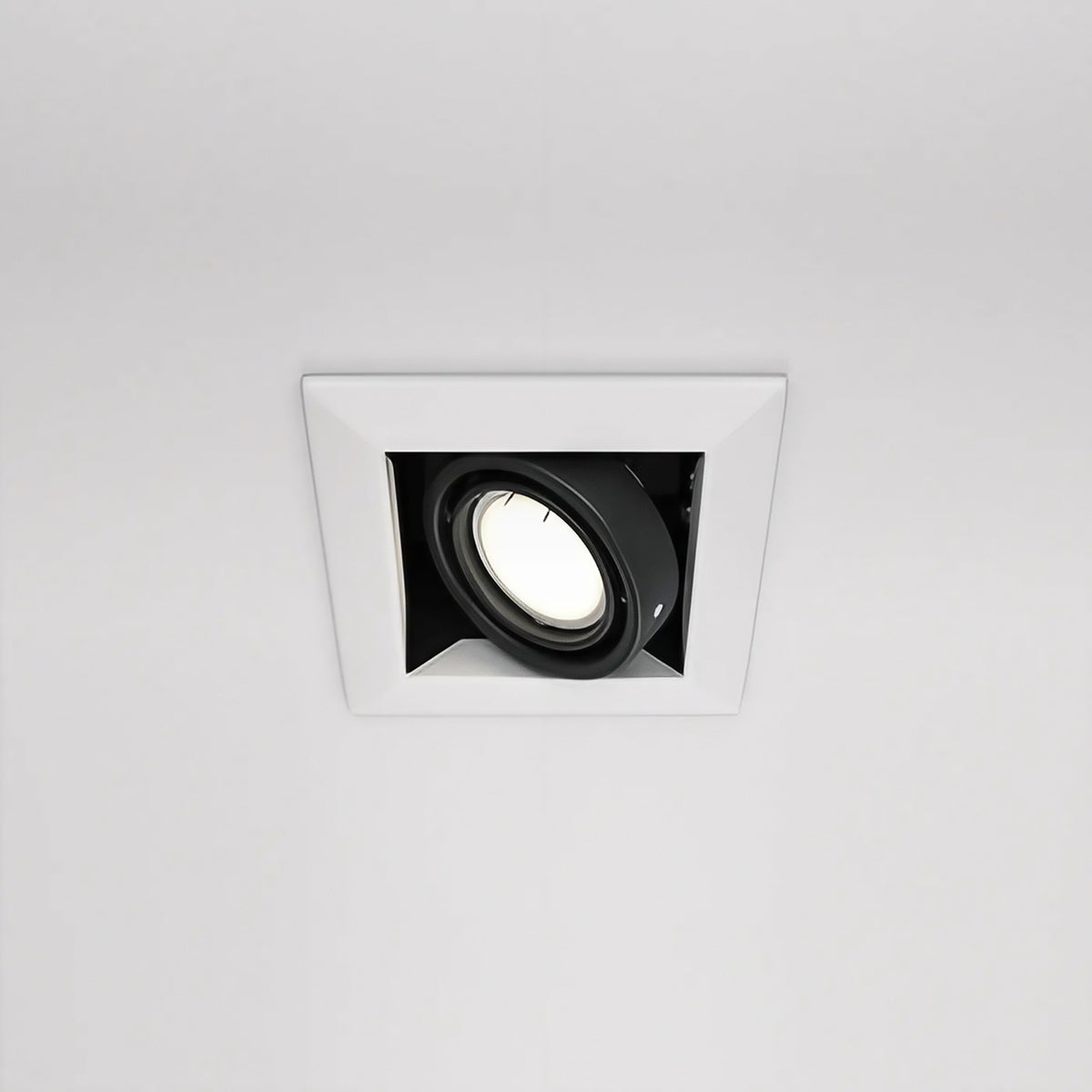 Spot encastrable carré orientable en acier, culot GU10