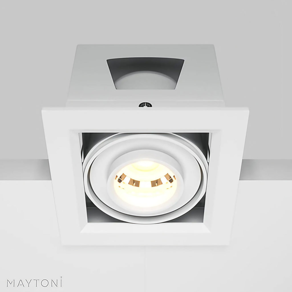 Spot encastrable LED carré en acier, faisceau de 24°