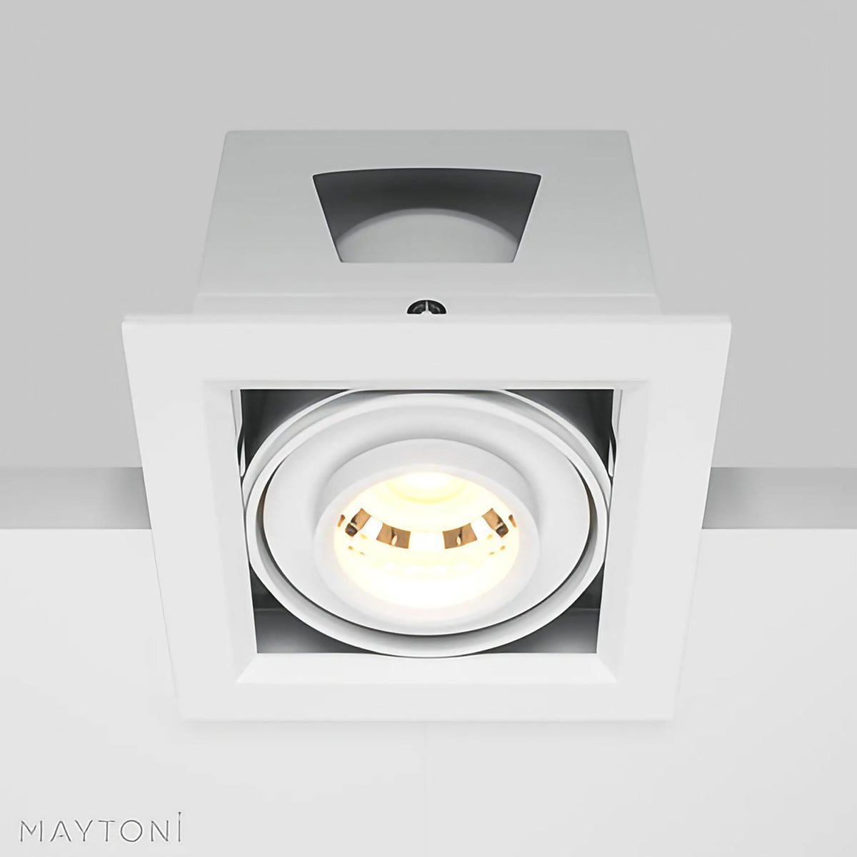 Spot encastrable LED carré en acier, faisceau de 24°