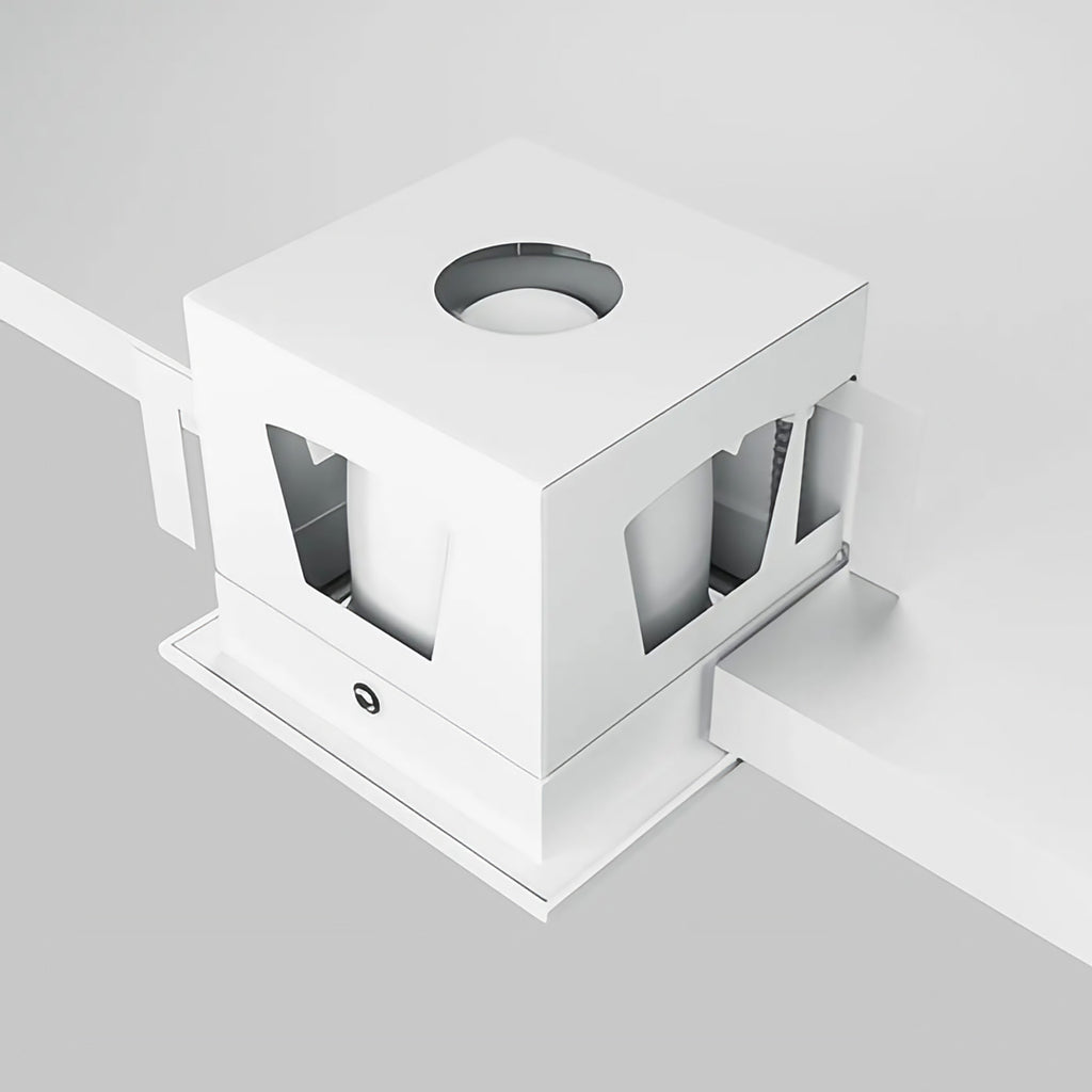 Spot encastrable LED carré en acier, faisceau de 24°
