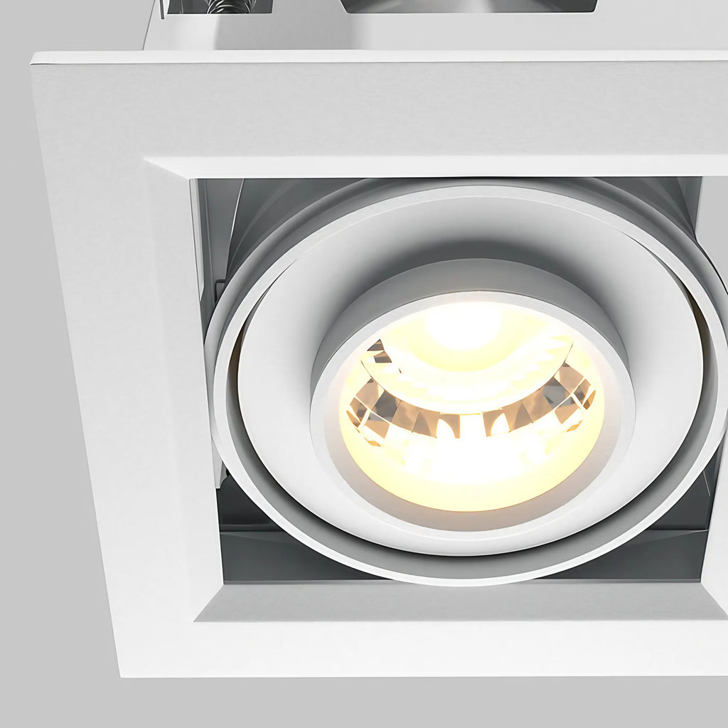 Spot encastrable LED carré en acier, faisceau de 24°