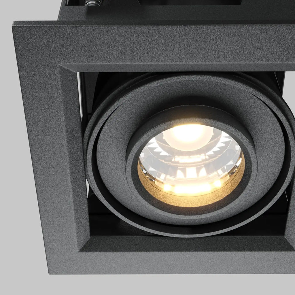 Spot encastrable LED carré en acier, faisceau de 24°