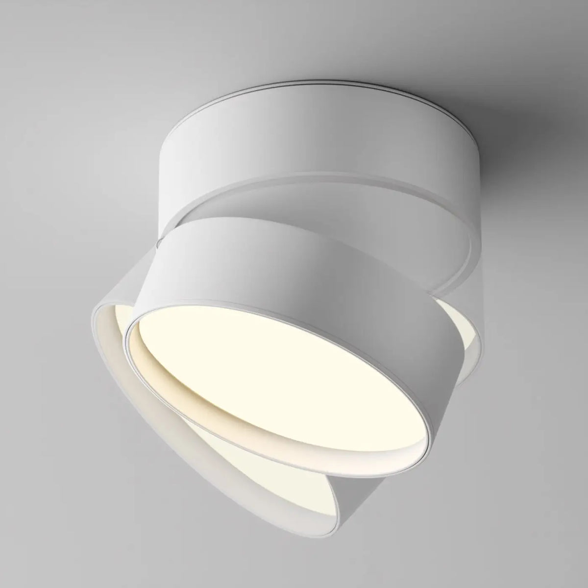 Spot encastrable LED à tête rétractable en acier, deux tailles, blanc