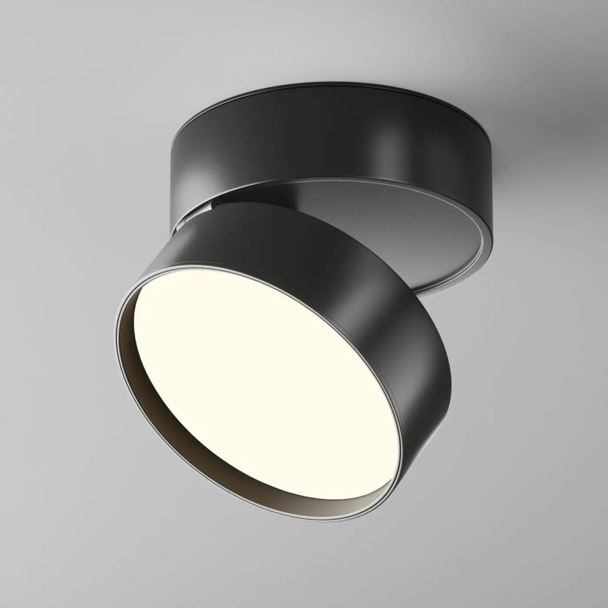 Spot encastrable LED à tête rétractable en acier, deux tailles, noir