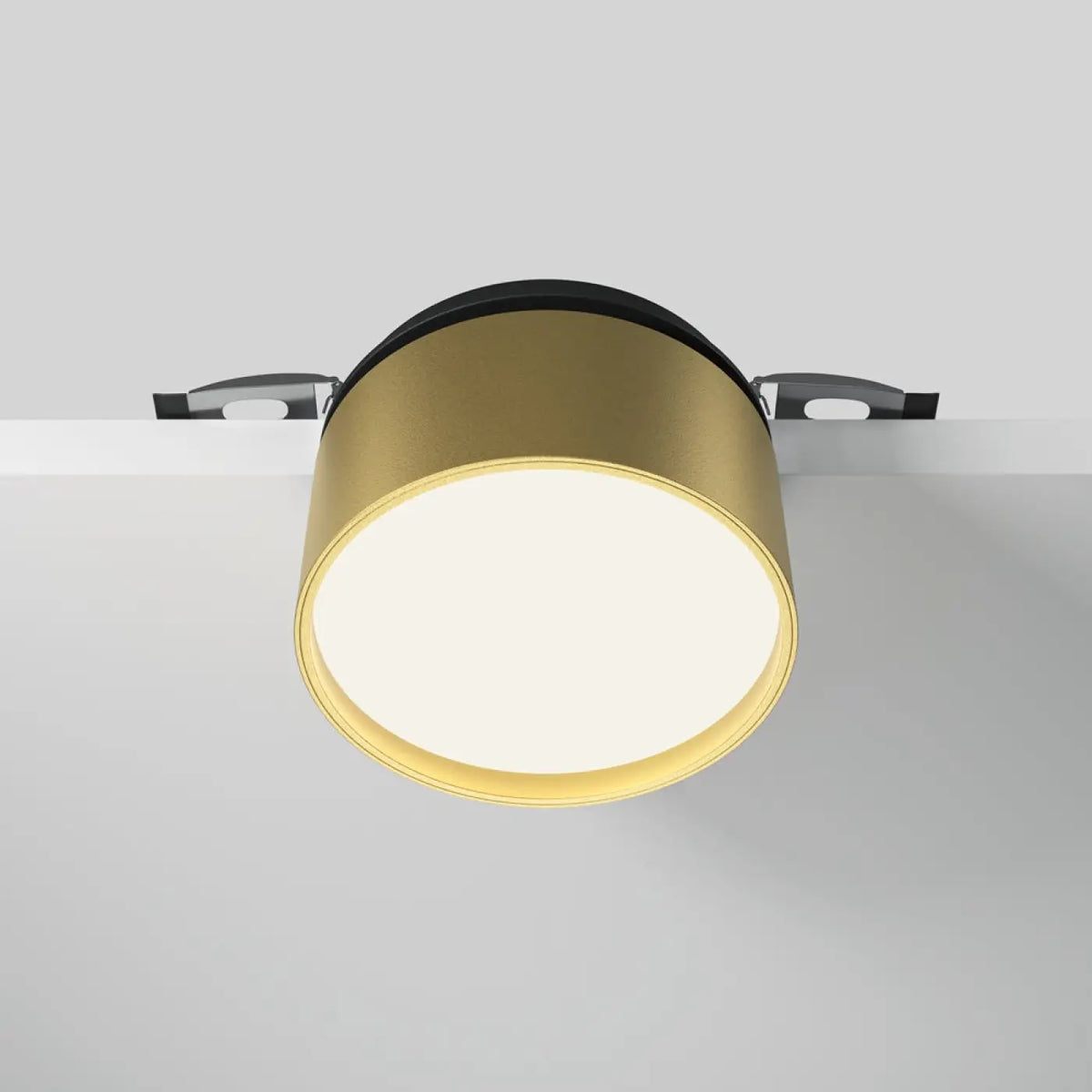 Spot encastrable LED rétractable, lumière qui se réchauffe en baissant, doré