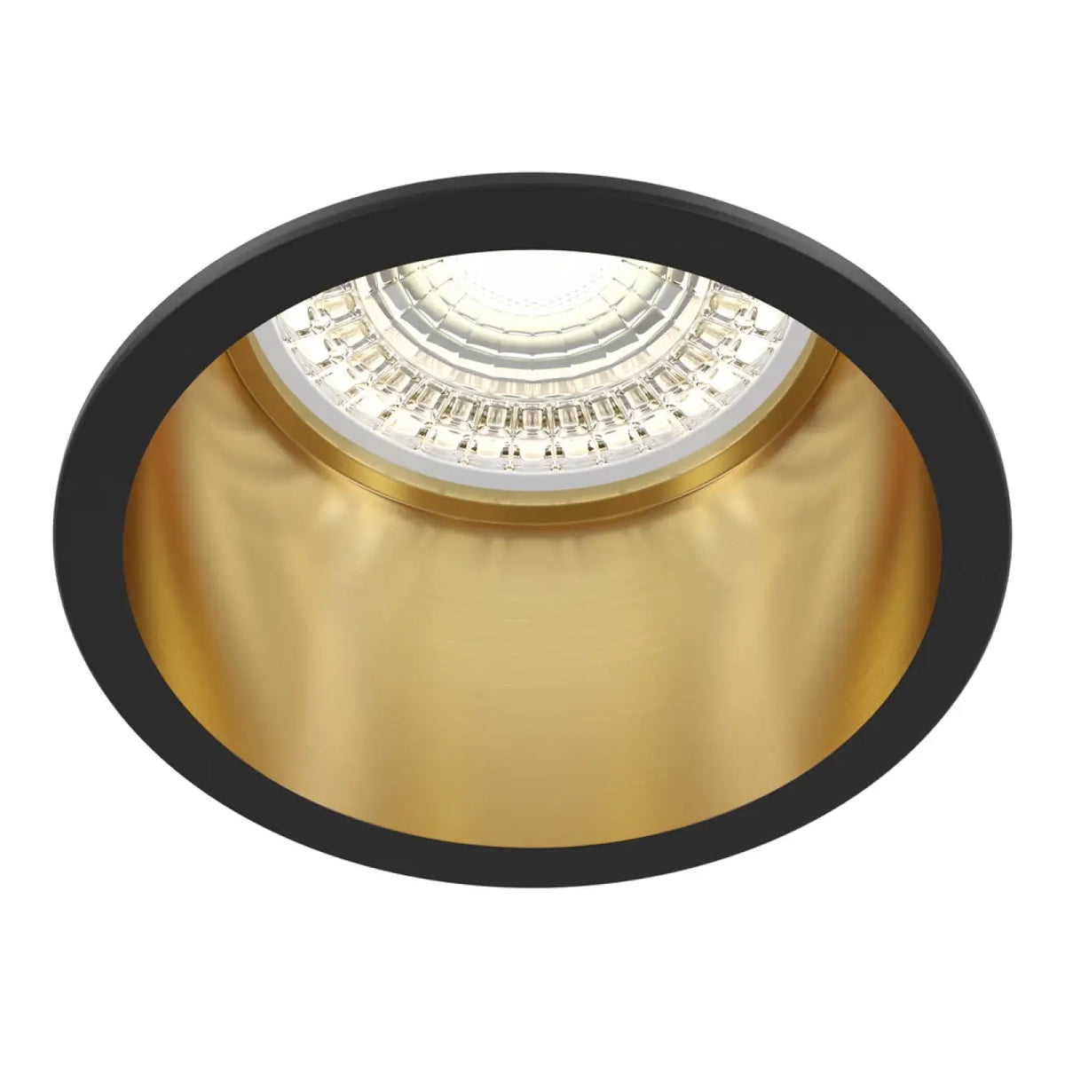 Spot encastrable rond à collerette fine, aluminium, culot GU10, doré