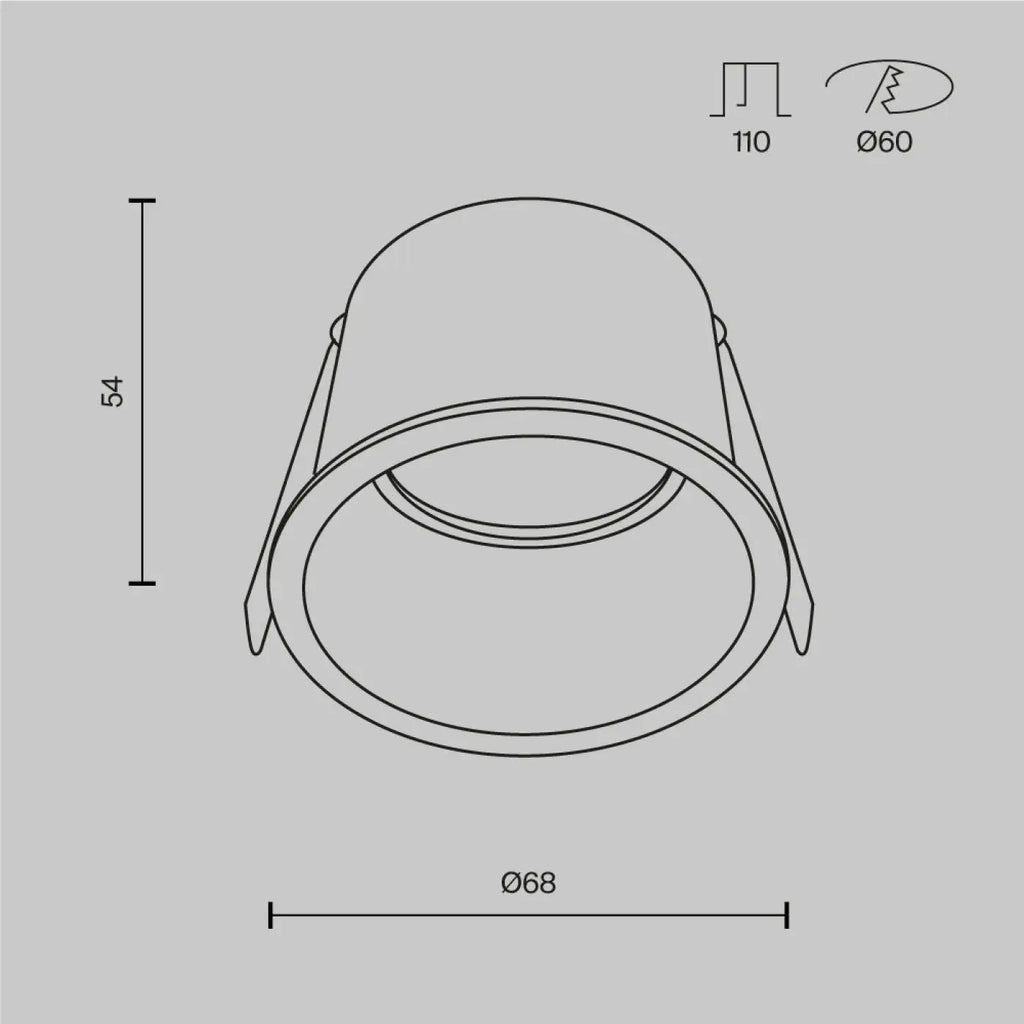 Spot encastrable rond à collerette fine, aluminium, culot GU10