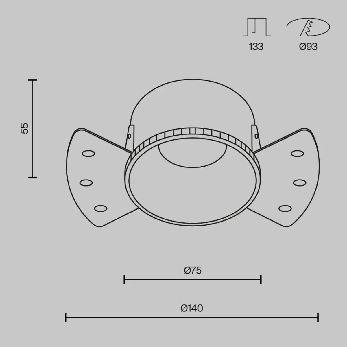 Spot encastré rond en acier, quatre finitions, culot GU10