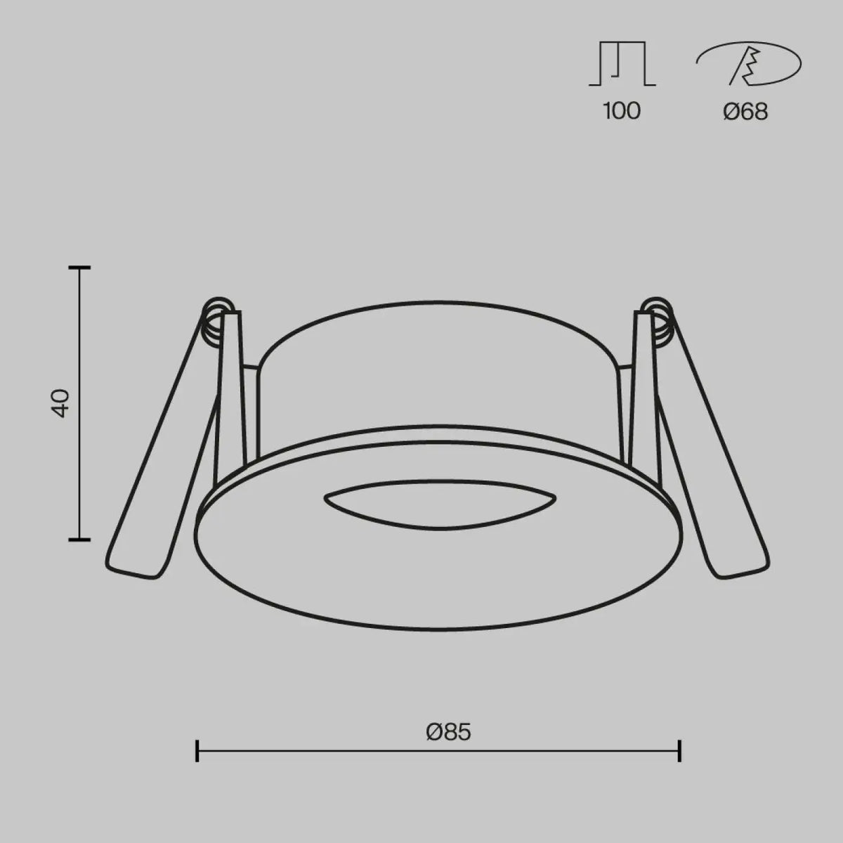 Spot encastrable rond discret en acier, noir, blanc ou doré
