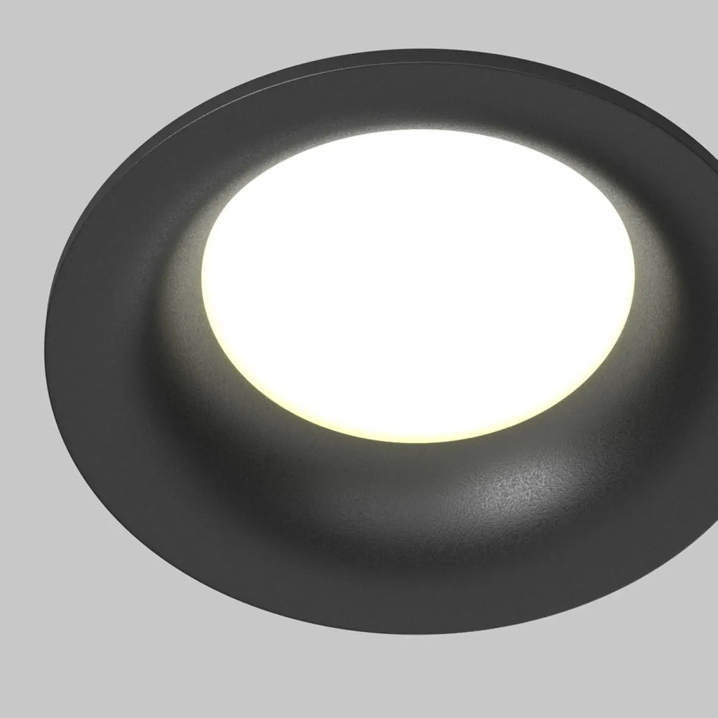 Spot encastrable rond discret en acier, noir, blanc ou doré